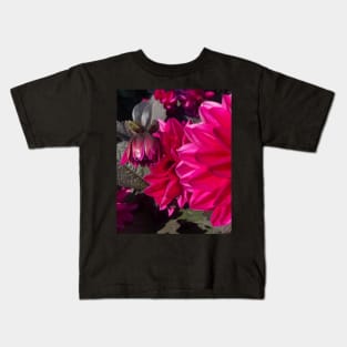 Crimson Dahlia with a Baby Bud Kids T-Shirt